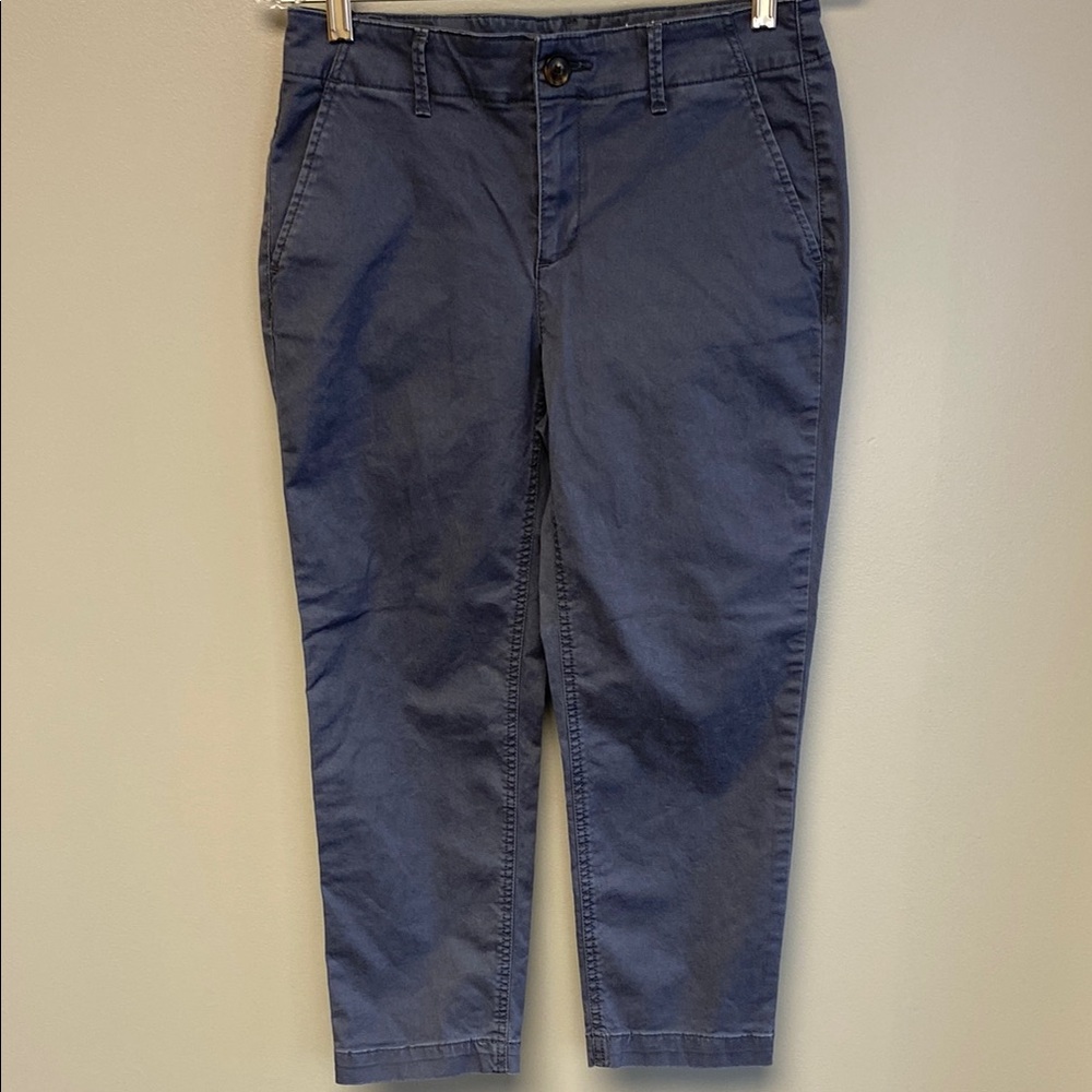 LOFT Blue Trousers Ankle Length Streamlined Design